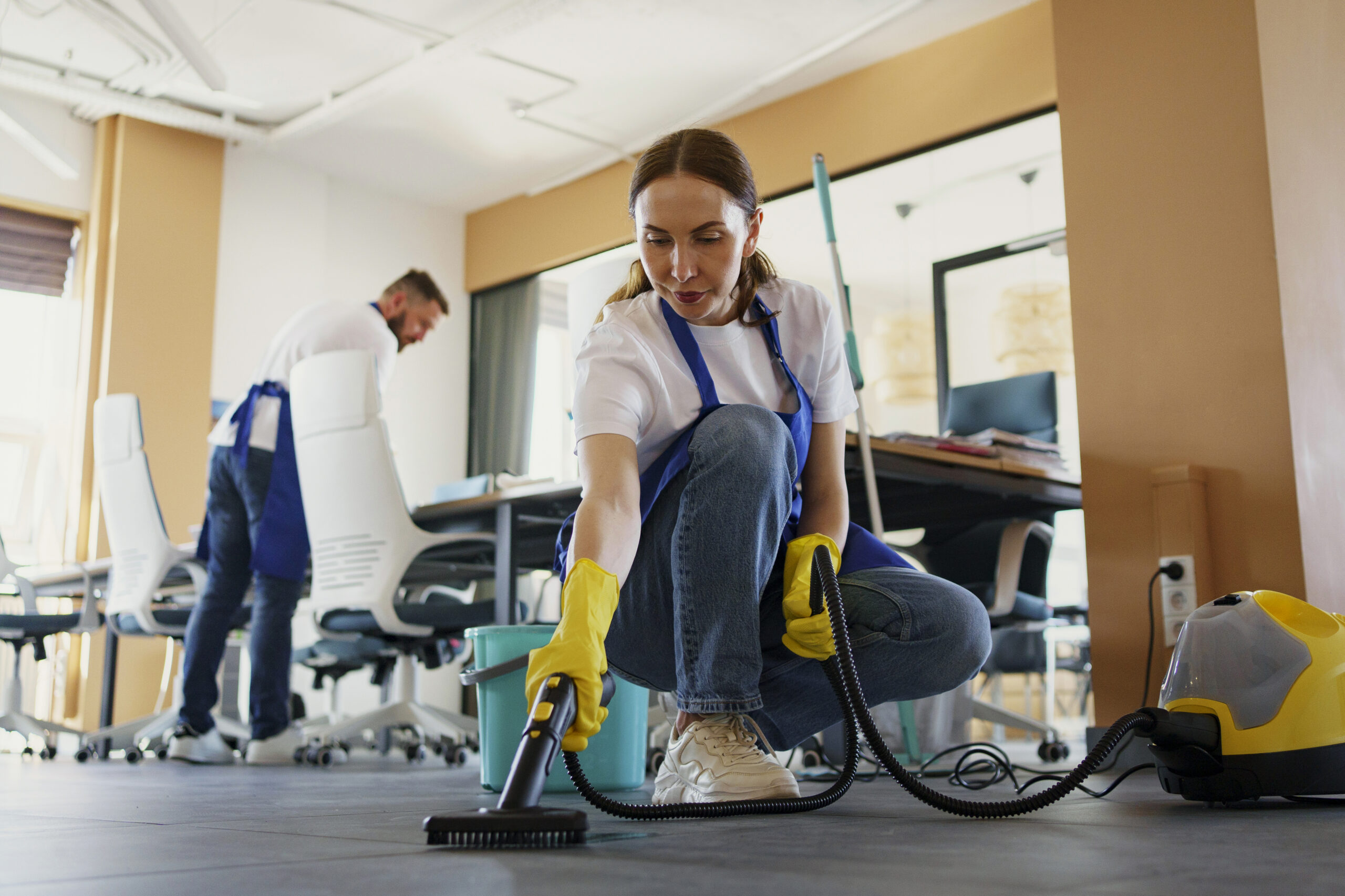 Commercial cleaning Melbourne office cleaning professionals at work